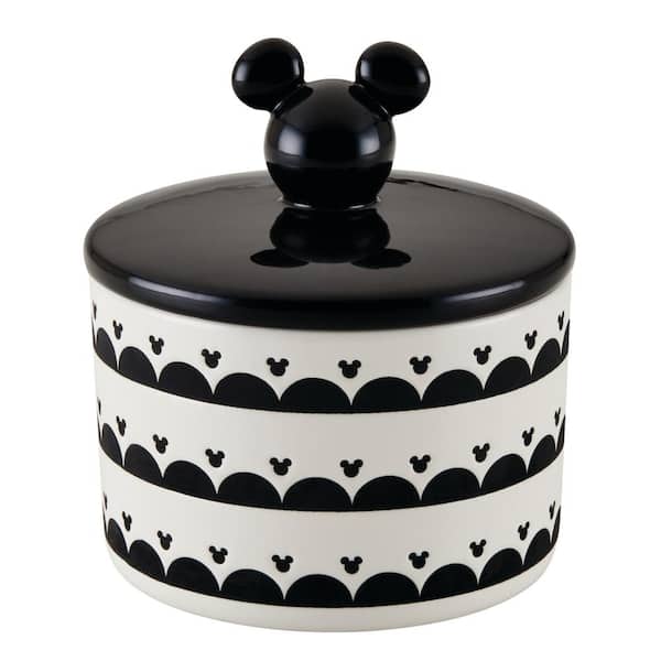 Unbranded Monochrome Medium Ceramic Canister with Lid, 3.5 Cup, Black