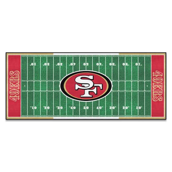 FANMATS San Francisco 49ers 3 ft. x 6 ft. Football Field Rug Runner Rug