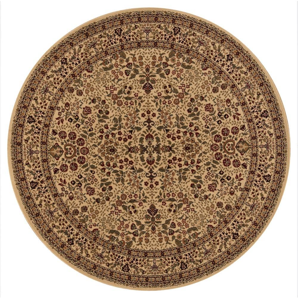 Concord Global Trading Persian Classics Sarouk Ivory 8 ft. Round Area ...