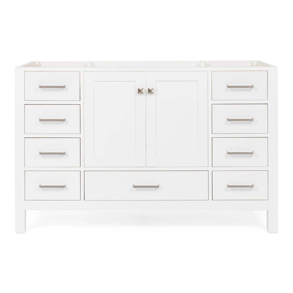 Cambridge 54" White Solid Wood Single Vanity Cabinet