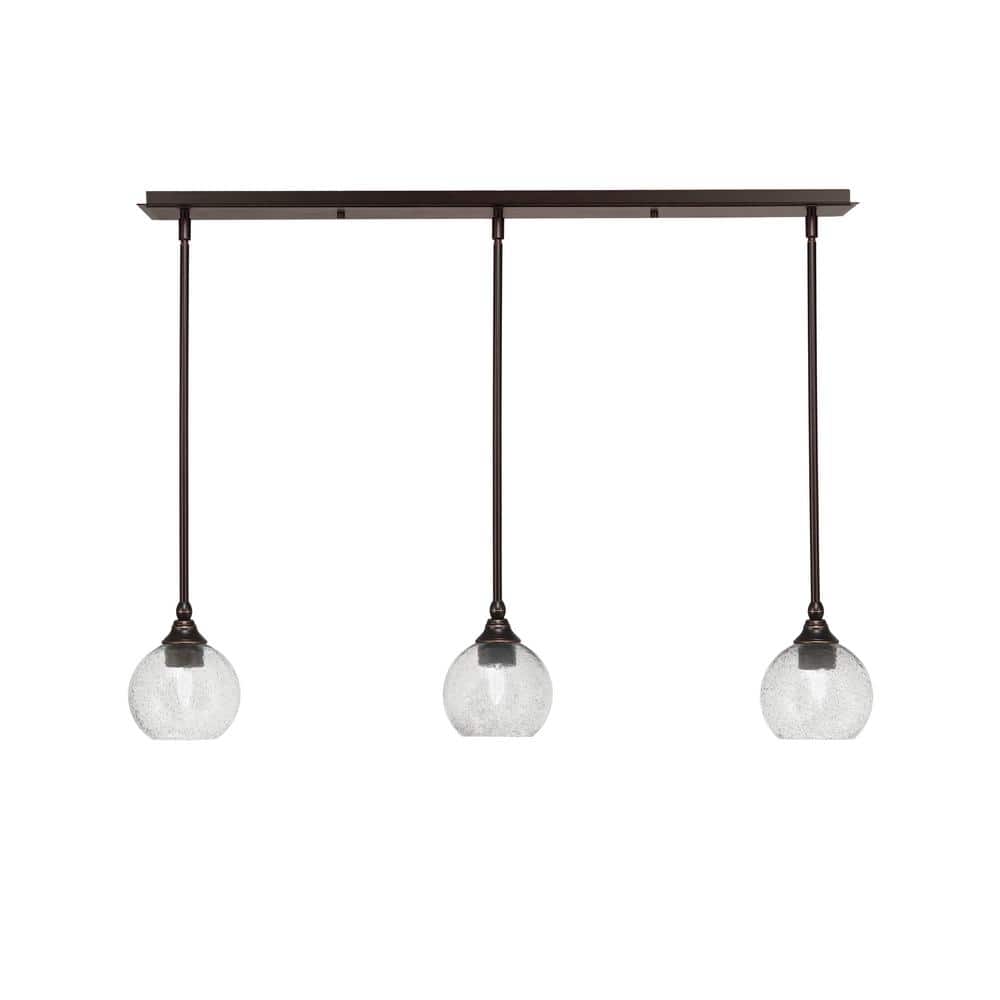 Livingston 100-Watt 3-Light Dark Granite Shaded Pendant Light with 5.75 in.