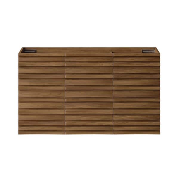 Cascade 36 in. Wall-Mounted Bath Vanity Cabinet without Top in Brown Oak