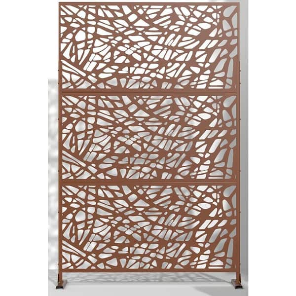 Unbranded Patio Brown Laser Cut Metal Privacy Screen