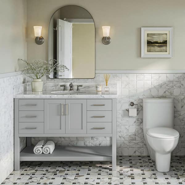 ARIEL Magnolia 48 in. W x 21.5 in. D x 34.5 in. H Bath Vanity Cabinet without Top in Grey