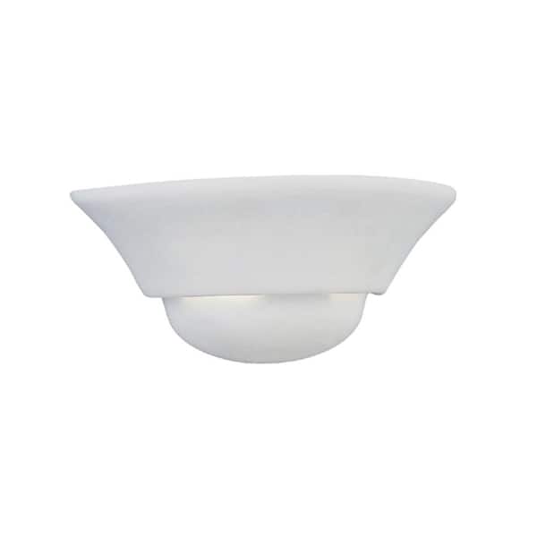 Designers Fountain Monetta 12.5 in. 1-Light White Contemporary Transitional Wall Sconce with Paintable Ceramic White Shade