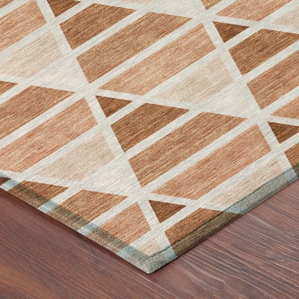 Chantille Machine Washable Indoor/Outdoor Abstract ACN2734 Terracotta 10 ft. x 14 ft. Area Rug