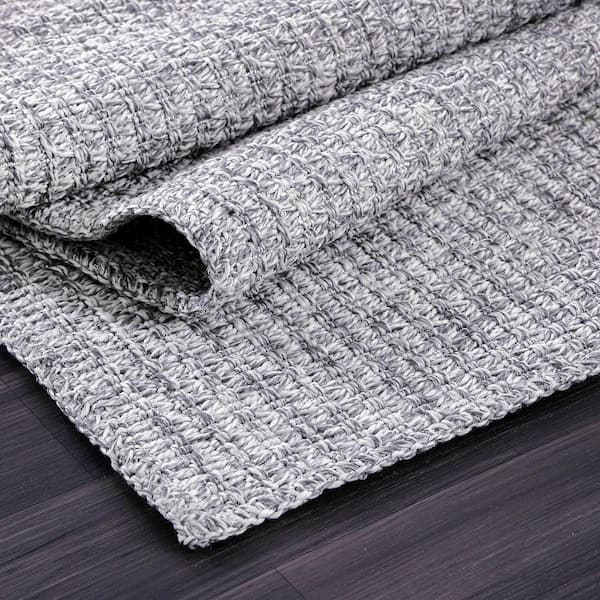 Beverly Rug Grey 9 ft. x 12 ft. Wooly Easy Jute Washable
