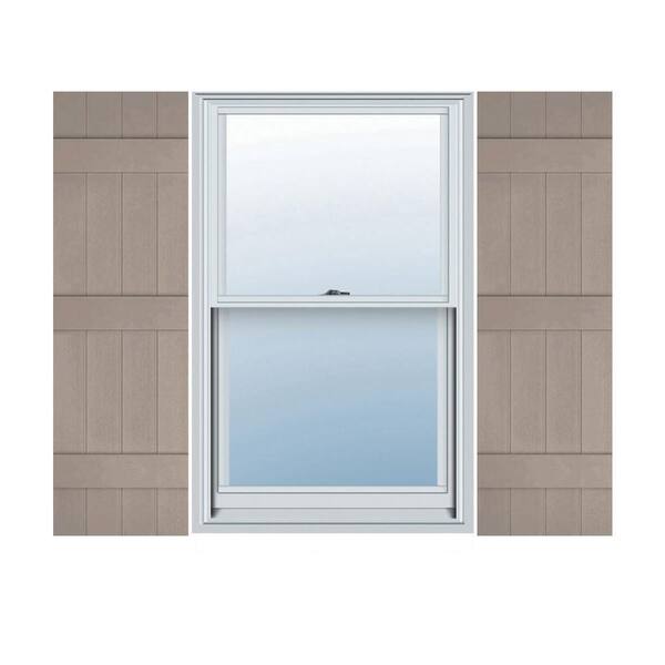 Builders Edge 14 in. W x 61 in. H TailorMade Four Board Joined (3 Batten), Board-n-Batten Shutters - Clay