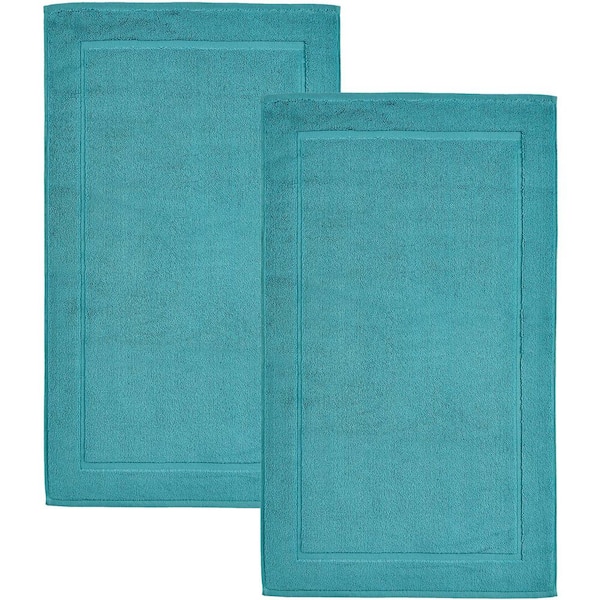 Hawmam Linen Water Green 21 x 34 in. 100% Cotton Rectangle 2 Piece Absorbent and Machine Washable Set