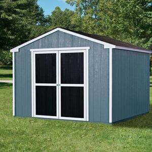 Professionally Installed Princeton 10 ft. x 10 ft. Backyard Wood Storage Shed with Onyx Black Shingles (100 sq. ft.)