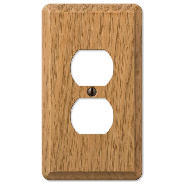 AMERELLE Contemporary Light Oak 1-Gang Duplex Outlet Wood Wall Plate (4-Pack)