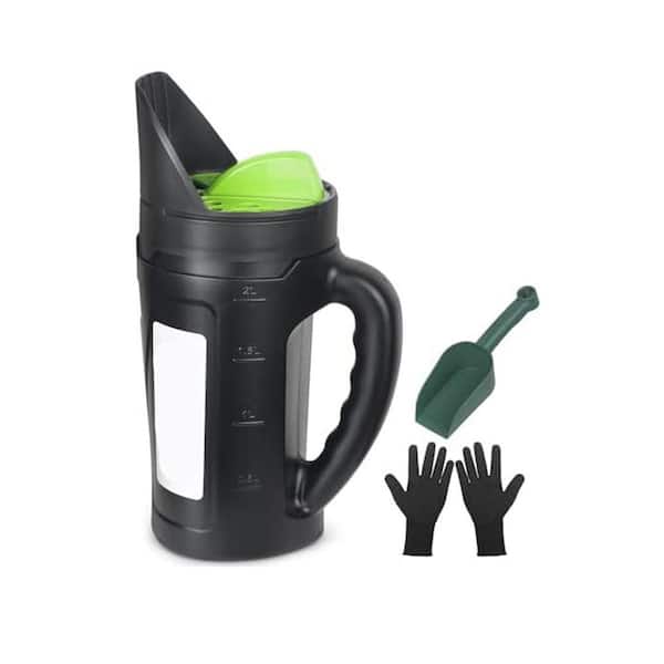 1.12 lb. Plastic Hand Held Spreader for Ice Melt Grass Seed Fertilizer Salt Garden Adjustable Openings 80 oz. Capacity