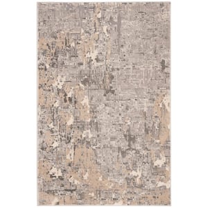 Meadow Gray Doormat 3 ft. x 5 ft. Distressed Abstract Area Rug
