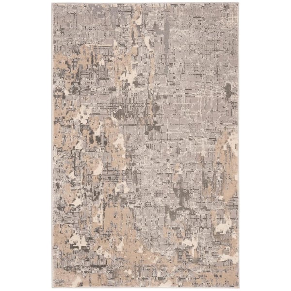 SAFAVIEH Meadow Gray Doormat 3 ft. x 5 ft. Distressed Abstract Area Rug