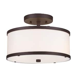 Park Ridge 2 Light Bronze Semi Flush Mount