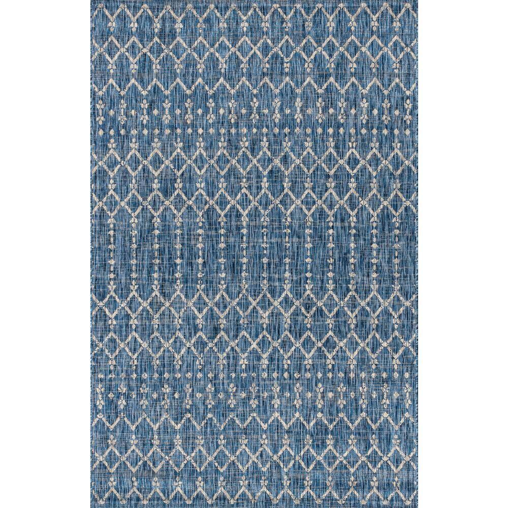 JONATHAN Y  Ourika Navy/Light Gray 9 ft. x 12 ft. Moroccan Geometric Textured Weave Indoor/Outdoor Area Rug - 2