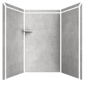 Elegance 48 in. W x 80 in. H x 36 in. D 9-Piece Easy Up Adhesive Alcove Shower Wall Surround in Tundra