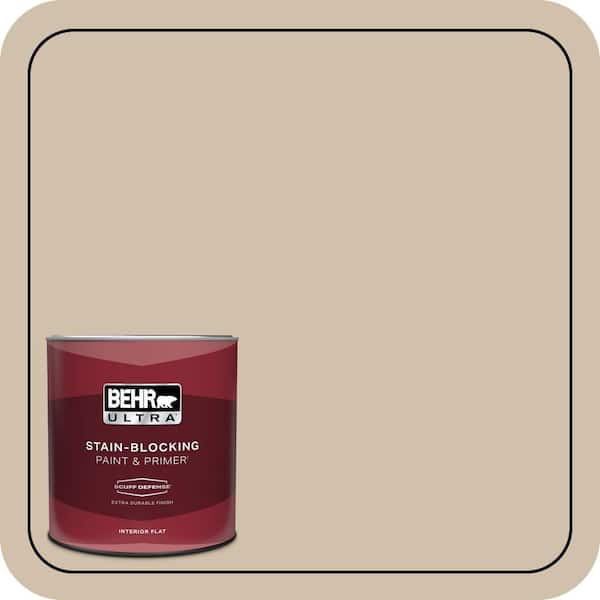BEHR ULTRA 1 qt. #PPF-32 Light Rattan Extra Durable Flat Interior Paint & Primer