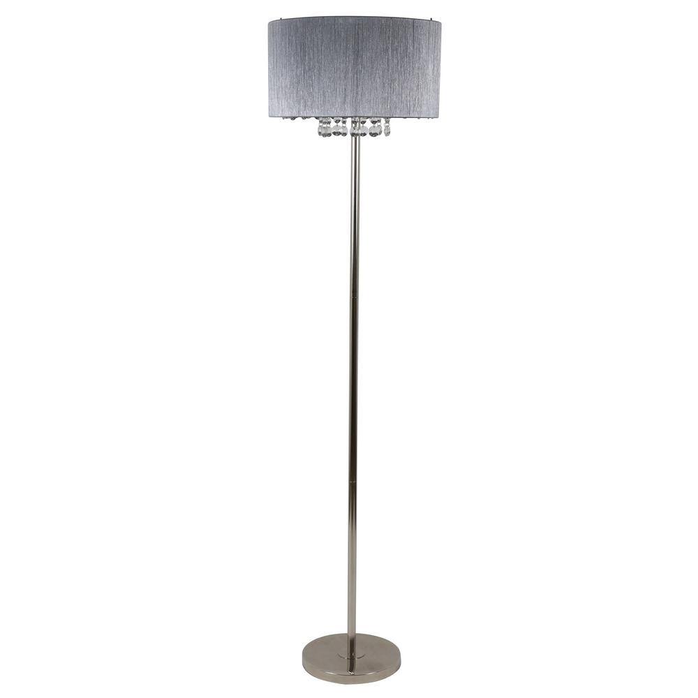 grey free standing lamp