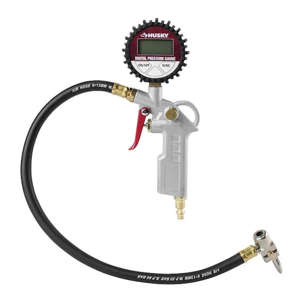 Tuisy Tire Inflator Gauge with 90 Degree Valve Extender Straight Air Chuck Digital Tire Pressure Gauge 150 PSI Air Hose