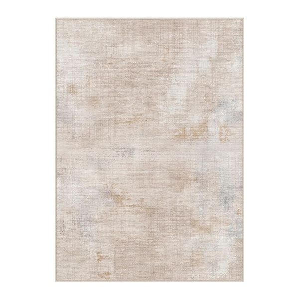 South Star Beige/Gray 8 ft. x 10 ft. Washable Modern Abstract Area Rug