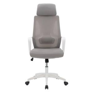 Workplace Grey and White Mesh Back Office Chair with Headrest