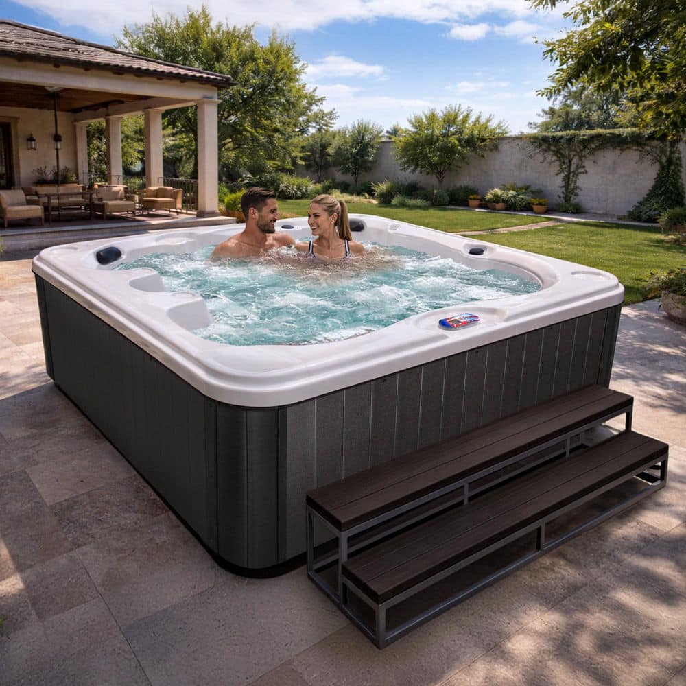 American Spas 7-Person 40-Jet Premium Acrylic Bench Spa Standard