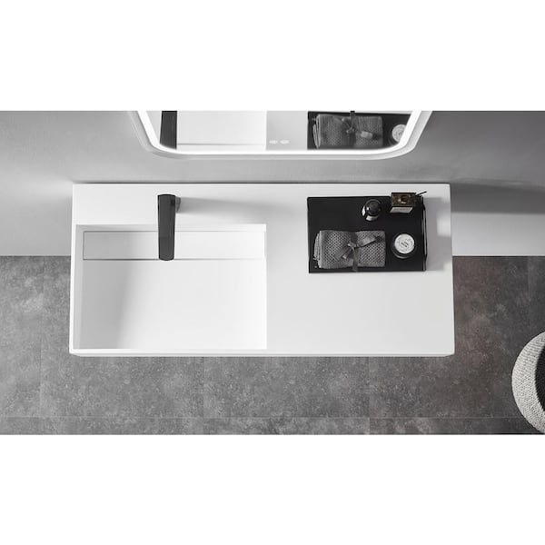 Serene Valley SVWS615-32WH 32 in. Wall-Mount or Countertop Bathroom Vanity with Flat Top and Storage Space Sink Finish: White