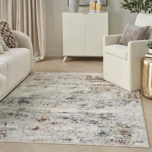 Glam Grey Multicolor 5 ft. x 7 ft. Abstract Contemporary Area Rug