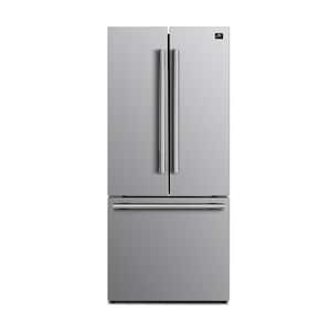 31 in 17.5 cu ft French Door No Frost Refrigerator with Ice Marker in Stainless Steel