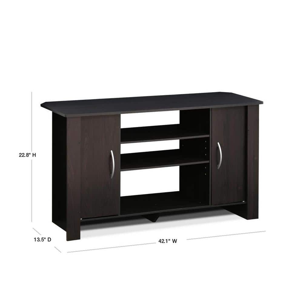 Espresso Theater-Inspired TV Stand with Concealed Storage