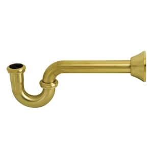 Vintage 1-1/4 in. Brass Decor P-Trap 18-Gauge in Brushed Brass