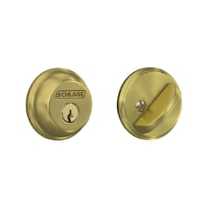 Schlage B60 Series Satin Brass Single Cylinder Deadbolt Certified ...