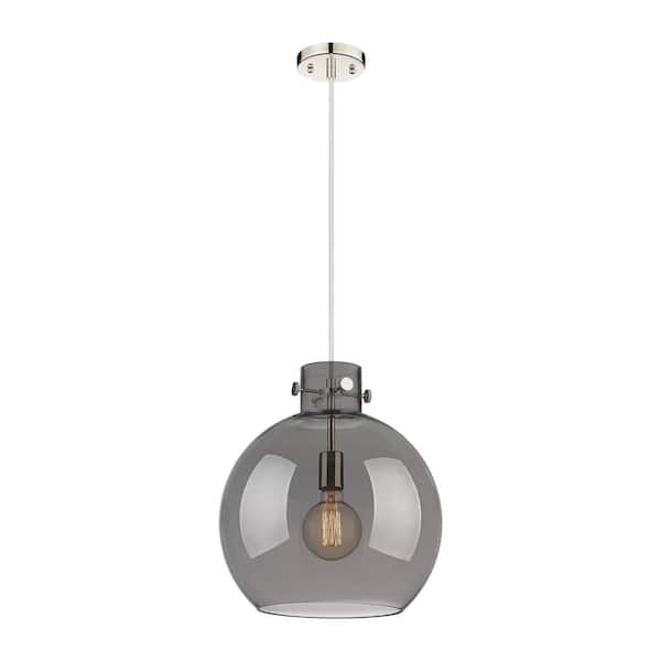 Innovations Newton Sphere 100-Watt 1 Light Polished Nickel Shaded Pendant Light with Tinted glass Tinted Glass Shade