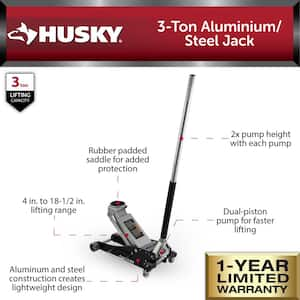 3-Ton Aluminum/Steel Car Jack