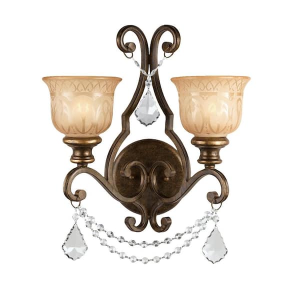 Crystorama Norwalk 2-Light Bronze Umber Wall Mount