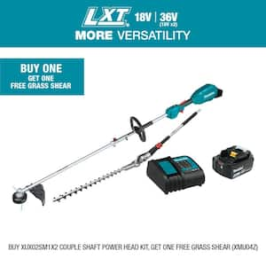 LXT 18V Brushless Cordless Couple Shaft Power Head Kit w/13" String Trimmer & 20" Hedge Trimmer Attachments (4.0Ah)