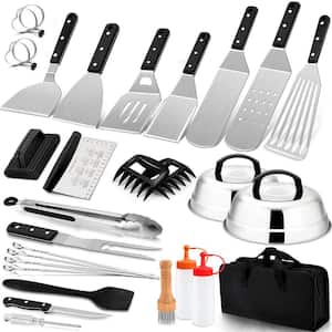 ROMANTICIST 35PCS Grill Set with Thermometer, 2 Steak Knife, 2 Steak Fork,  Heavy-Duty Grill Utensils, Stainless Steel Grill Tool Set, Grill