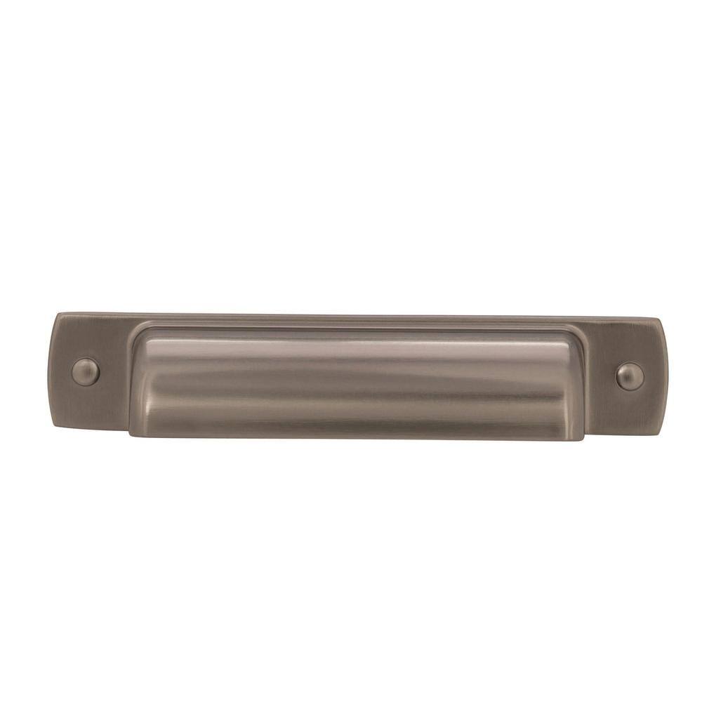 Graphite Brushed Nickel 3-Inch Cup Pull with Mounting Hardware