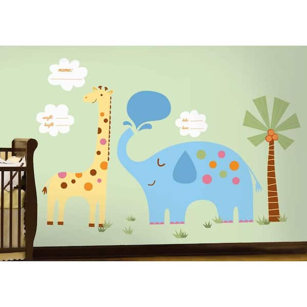 Unbranded 27 in. x 40 in. Baby 40-Piece Peel and Stick Giant Wall Decals