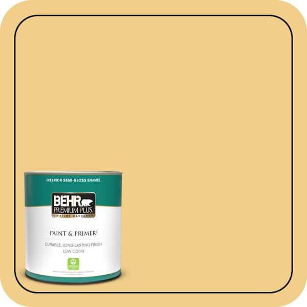 BEHR PREMIUM PLUS 1 qt. #360D-4 Warm Glow Semi-Gloss Enamel Low Odor Interior Paint & Primer