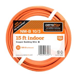 15 ft. 10/3 Orange Solid CerroMax SLiPWire Copper NM-B Wire