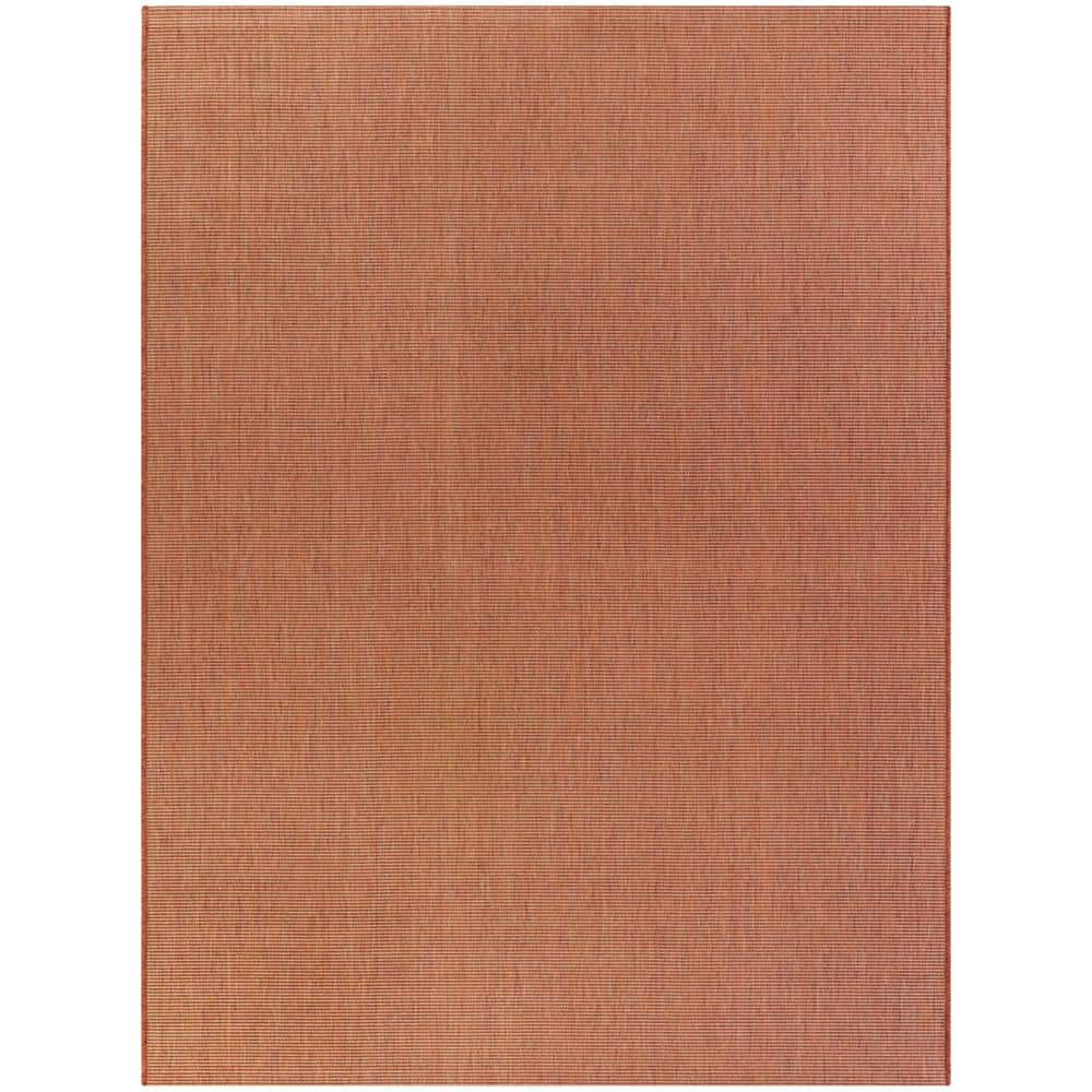 Hampton Bay Solid Rust 8 ft. x 10 ft. Indoor/Outdoor Area Rug 3091229
