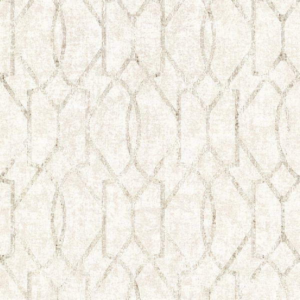 A-Street Prints Ziva Cream Trellis Wallpaper Sample