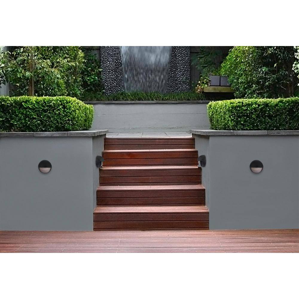 Winslett Textured Black LED Wall Fixture with Frosted Glass