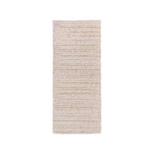 Thayer Abrash Ivory 3 ft. x 6 ft. Abstract Shag Indoor Runner Rug