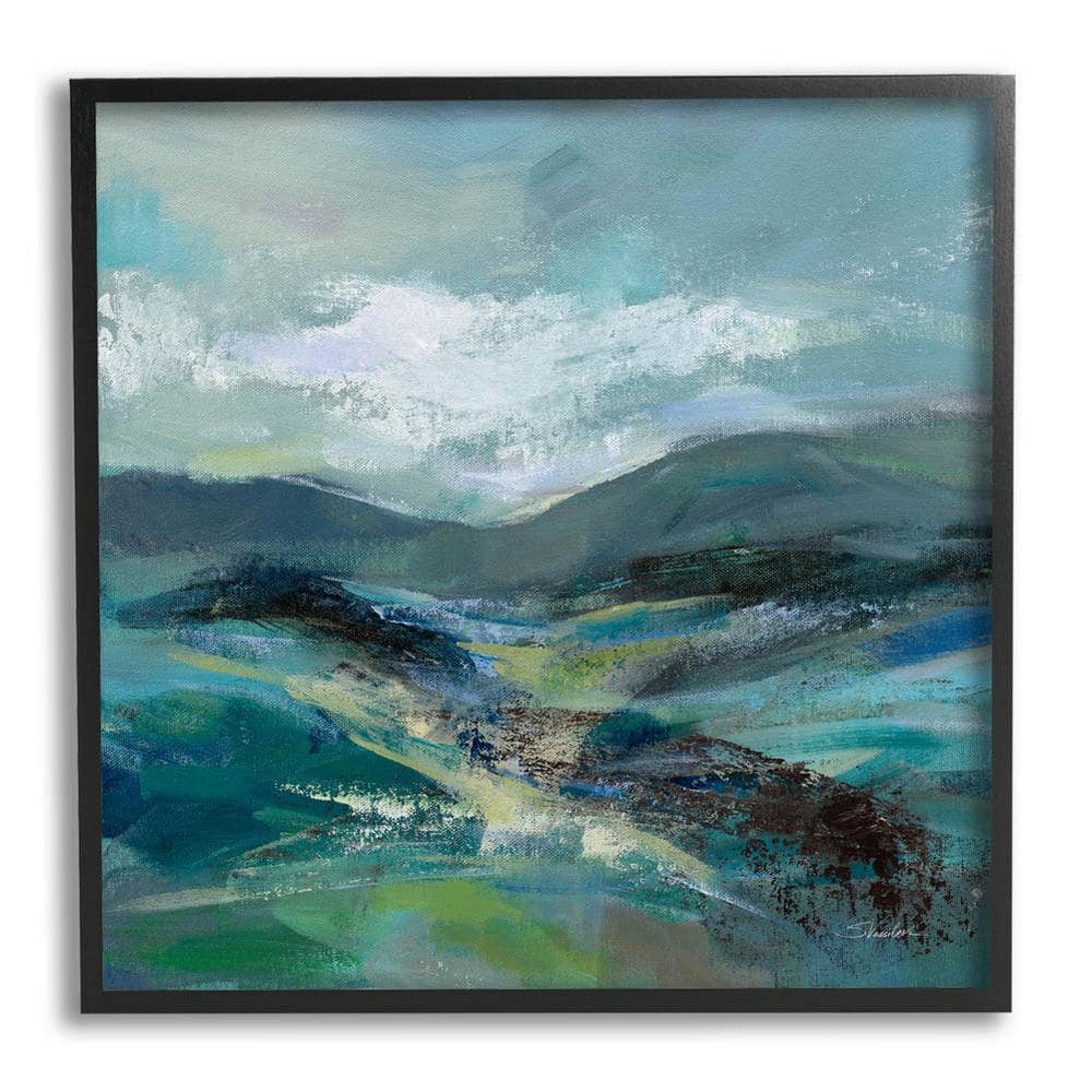 Modern Green and Blue Abstract Landscape Canvas Print