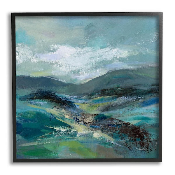 The Stupell Home Decor Collection Modern Green Mountains Landscape Design by Silvia Vassileva Framed Abstract Art Print 12 in. x 12 in.