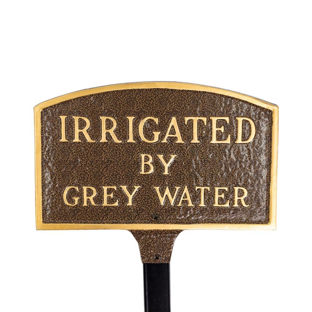 5.5 in. x 9 in. Small Arch Irrigated by Grey Water Statement Plaque Sign with Lawn Stake - Hammered Bronze price history on PriceWatchPro