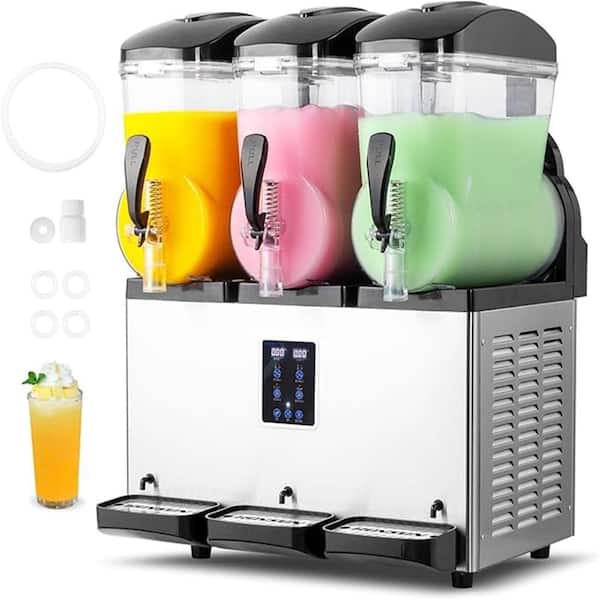 1536 oz. 110V 1200W Stainless Steel Snow Cone Machine Slushie Machine with Stand in Black